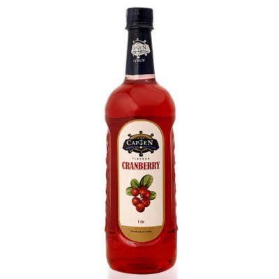 CAPTEN Cranberry Fruit Syrup 1L | Perfect Mixer For Enhancing Mocktails & Cocktails, Drinks, And Mojitos At Parties, Conveniently Packaged in a Bottle