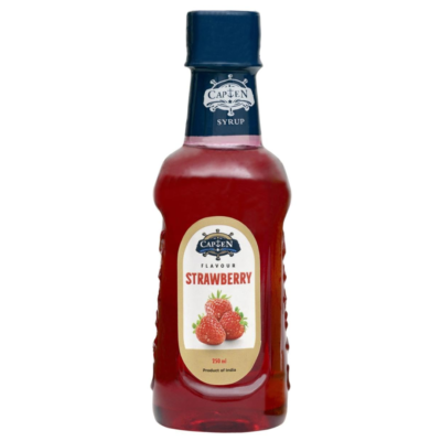 CAPTEN Syrup 250 ML | Rich Flavor for Mocktails, Cocktails, Lemonades, Iced Teas & More | 35+ Flavours (Strawberry)