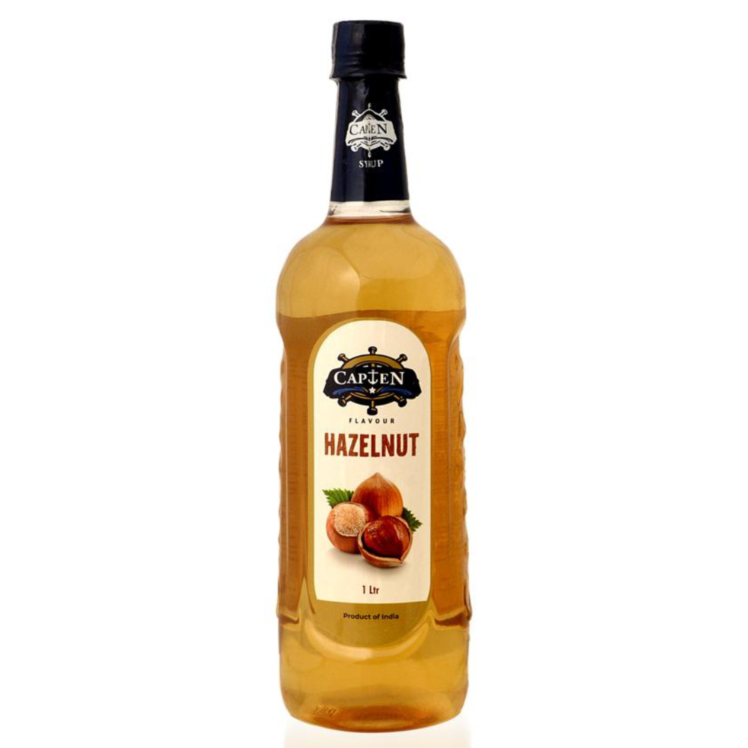 CAPTEN Hazelnut Syrup 1L | Sweet & Nutty Caramelized Hazelnut Flavor for Coffees, Cocktails, Desserts & More | 35+ Flavours