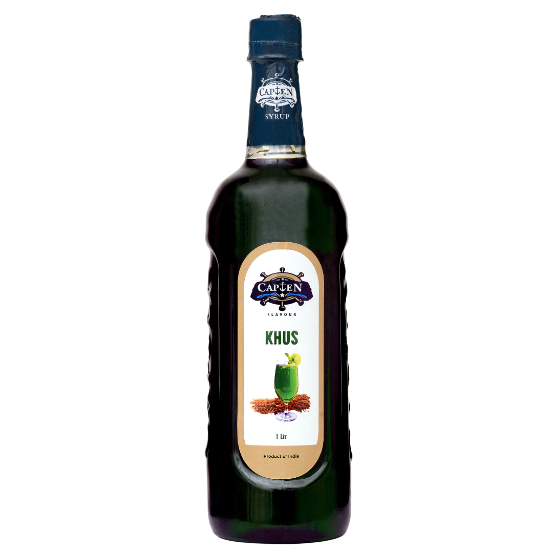 CAPTEN Khus Sharbat 1L Natural Flavored Khus Sharbat, Ready to Drink Summer, Instant Cool Refreshing Mixer for Faluda, Mocktails, Juices, Cocktails, Milkshakes